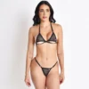 Ashley’s Sleek Black Mesh Bikini