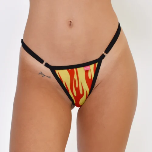 Fire Blaze Sheer Micro Bikini 7 Fire Blaze Sheer Micro Bikini -Bold Sea Bikini Store Fire Blaze Sheer Micro Bikini Side Adjustable V String Front