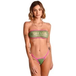 Oh Lola Swimwear Sheer Bandeau – Green
