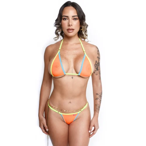 Orange Splash Sheer Bikini