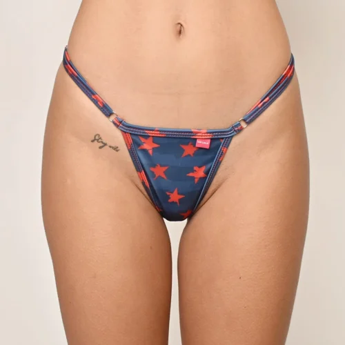 Sexy Liberty Micro Bikini -Bold Sea Bikini Store Sexy Liberty Micro Bikini Side Adjustable V String Front View