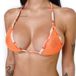 Tangerine Dream Sheer Bikini -Bold Sea Bikini Store Tangerine Dream Sheer Micro Bikini TOP by Oh Lola Swimwear