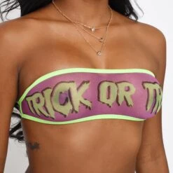 Bold Sea Bikini Store -Bold Sea Bikini Store Trick or Treat Bandeau Bikini Top Piece