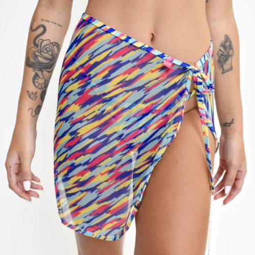 Vibrant Bloom Sheer Pareo 5 Vibrant Bloom Sheer Pareo -Bold Sea Bikini Store Vibrant Bloom Sheer Pareo FRONT by Oh Lola Swimwear
