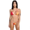Sunset Dream Luxury Crochet-Trimmed Bikini In Red And Yellow Gradient
